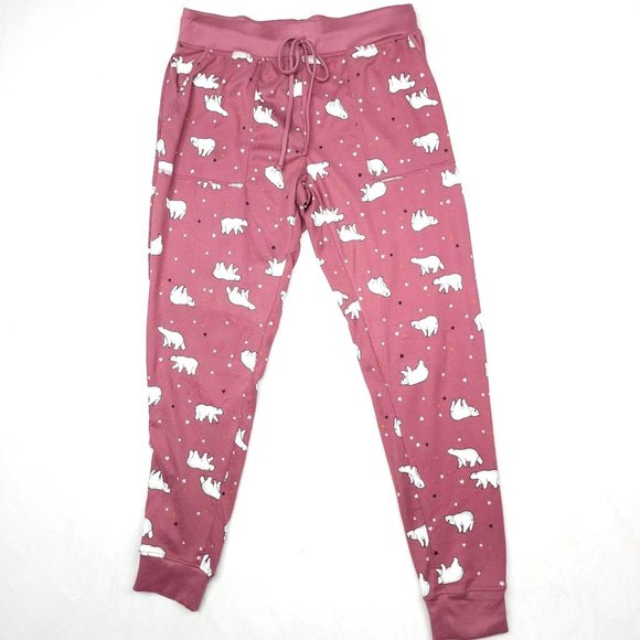 PINK Victoria's Secret Other - Secret Treasures Women's Pink Polar Bear Print Knit Sleep Lounge Pants Pockets M